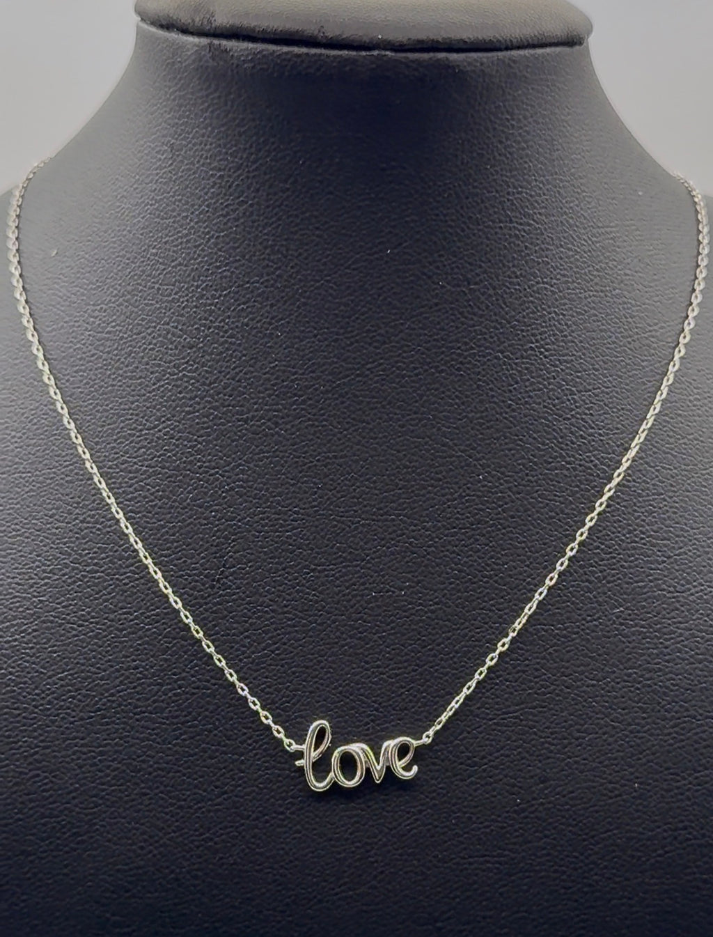 925 Sterling Silver “Love” Script Necklace – 18”