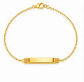 10K Yellow Gold Solid ID Plate Bracelet – 5.5”