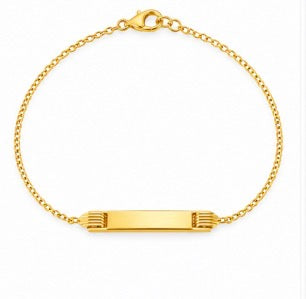 10K Yellow Gold Solid ID Plate Bracelet – 5.5”