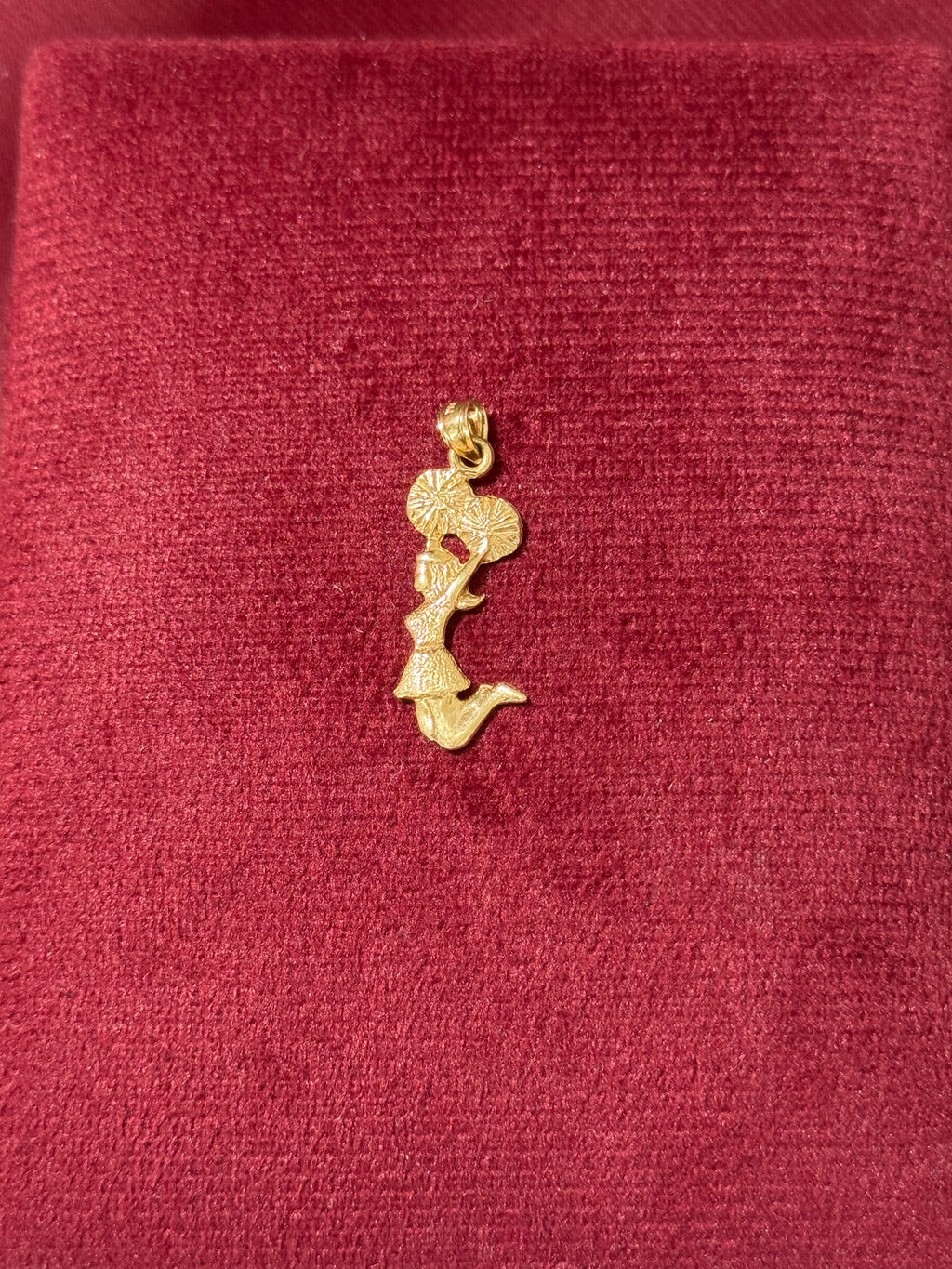 14K Gold Cheerleader Pendant