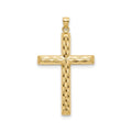 14K Gold Diamond-Cut Cross Pendant – 1.4”