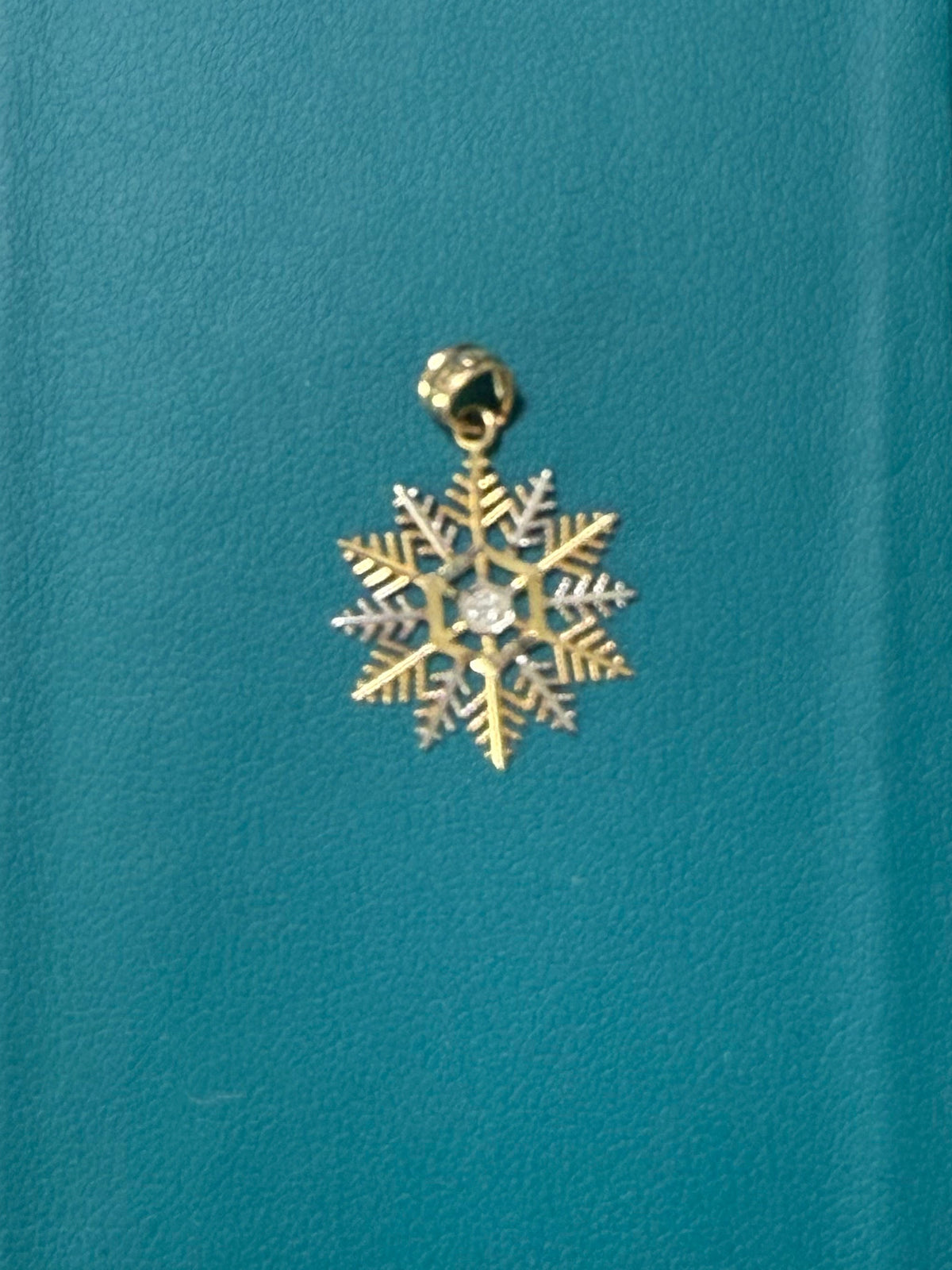14K Two-Tone Snowflake Pendant