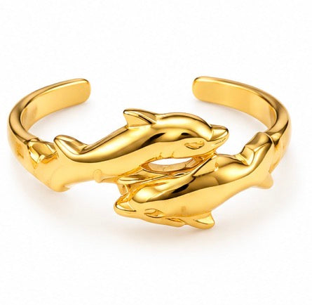 10K Gold Dolphin Wrap Toe Ring – Adjustable
