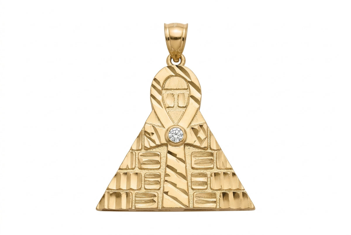 10K Gold Aztec Pyramid Pendant – 0.85”