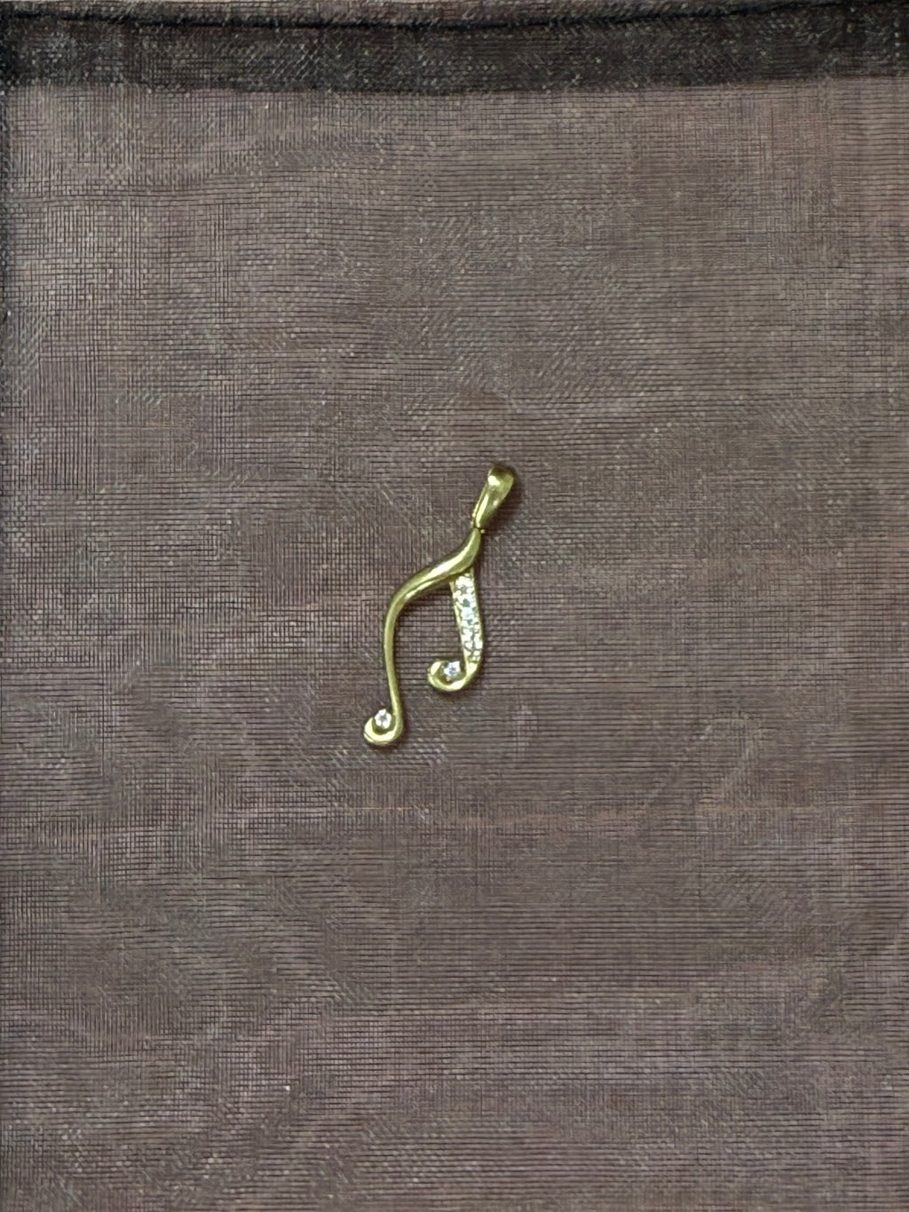 10K Gold Music Note Pendant