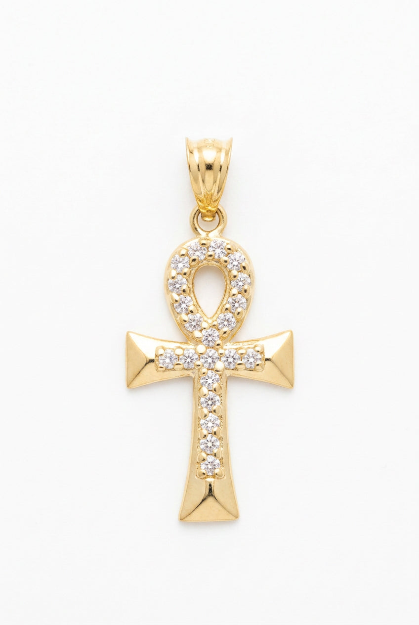 10K Gold Ankh Pendant – 1.2”