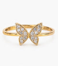14K Gold Sparkling Butterfly Ring – Size 7