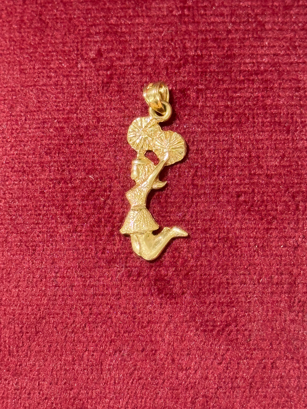 14K Gold Cheerleader Pendant