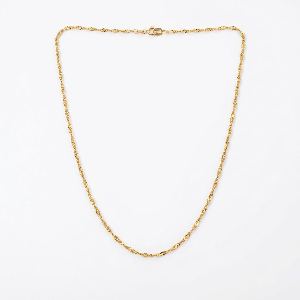 10K Gold Diamond-Cut Singapore Chain – 20” | 1.1mm