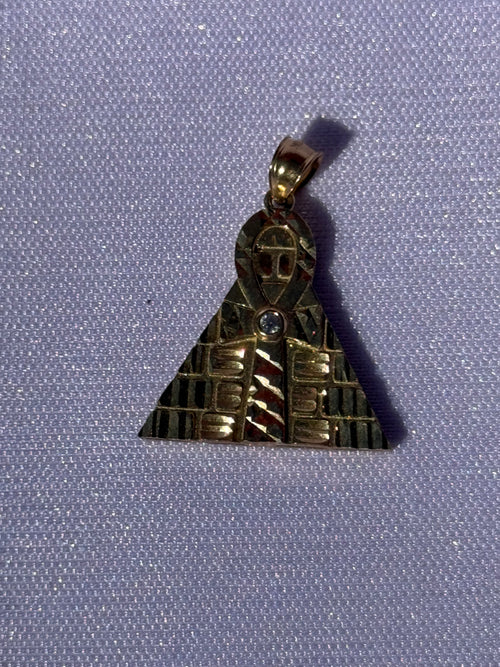 10K Gold Aztec Pyramid Pendant – 0.85”