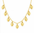 10K Yellow Gold Diamond-Cut Heart Charm Anklet – 9” + 1” Adjustable