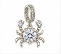 925 Sterling Silver Sparkling Crab Pendant