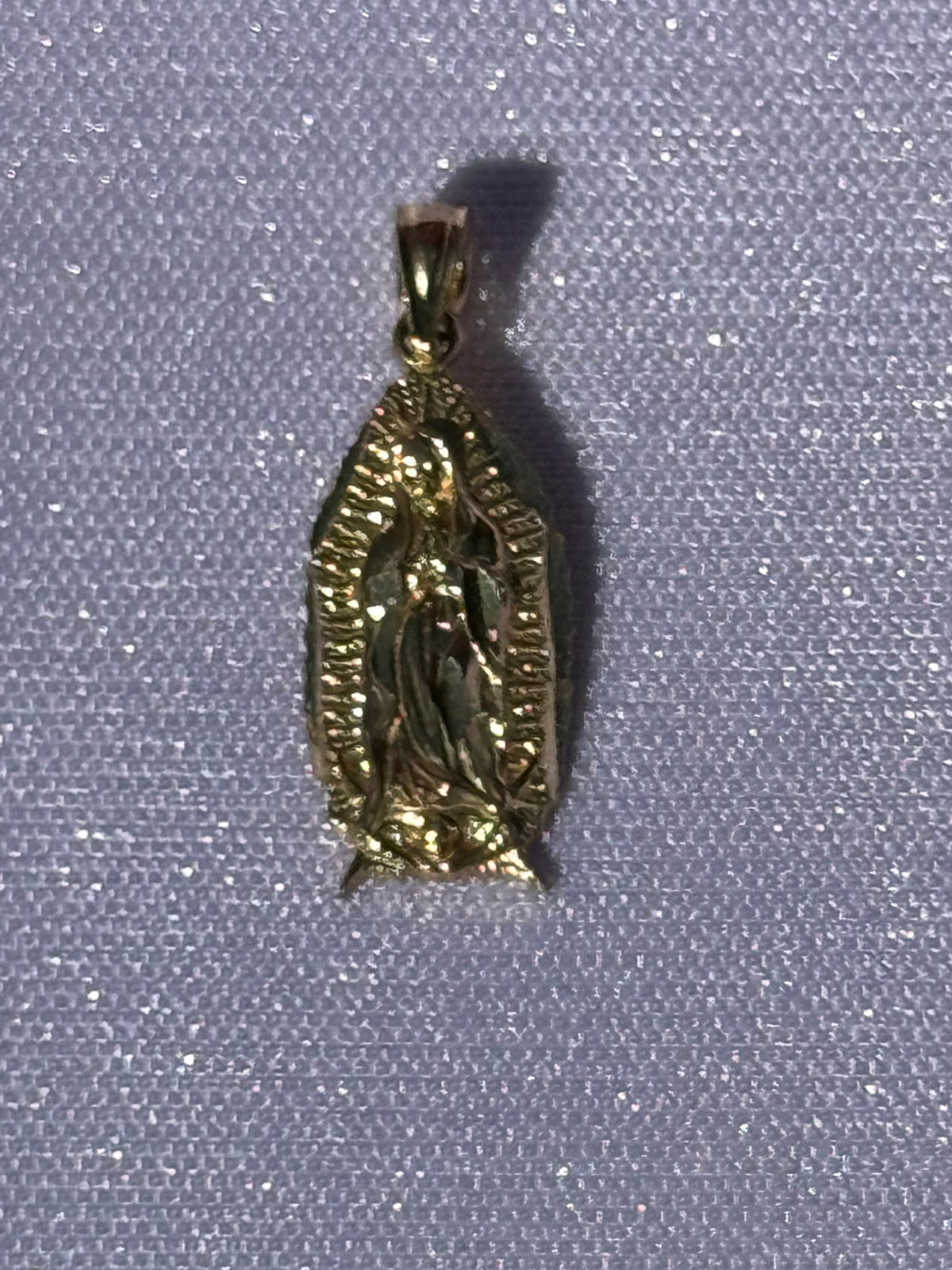 10K Gold Our Lady of Guadalupe Pendant – 0.75”