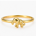 10K Yellow Gold Elephant Ring – Size 6