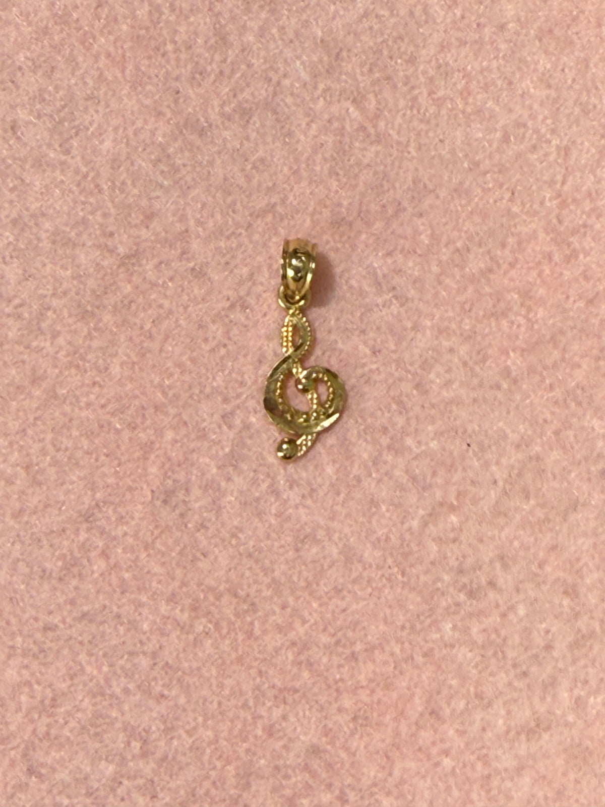 14K Gold Tiny Music Note Pendant