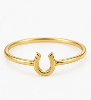14K Yellow Gold Horseshoe Ring – Size 8