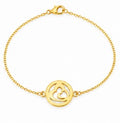 18K Yellow Gold Interlocking Hearts Circle Bracelet – 7.5”