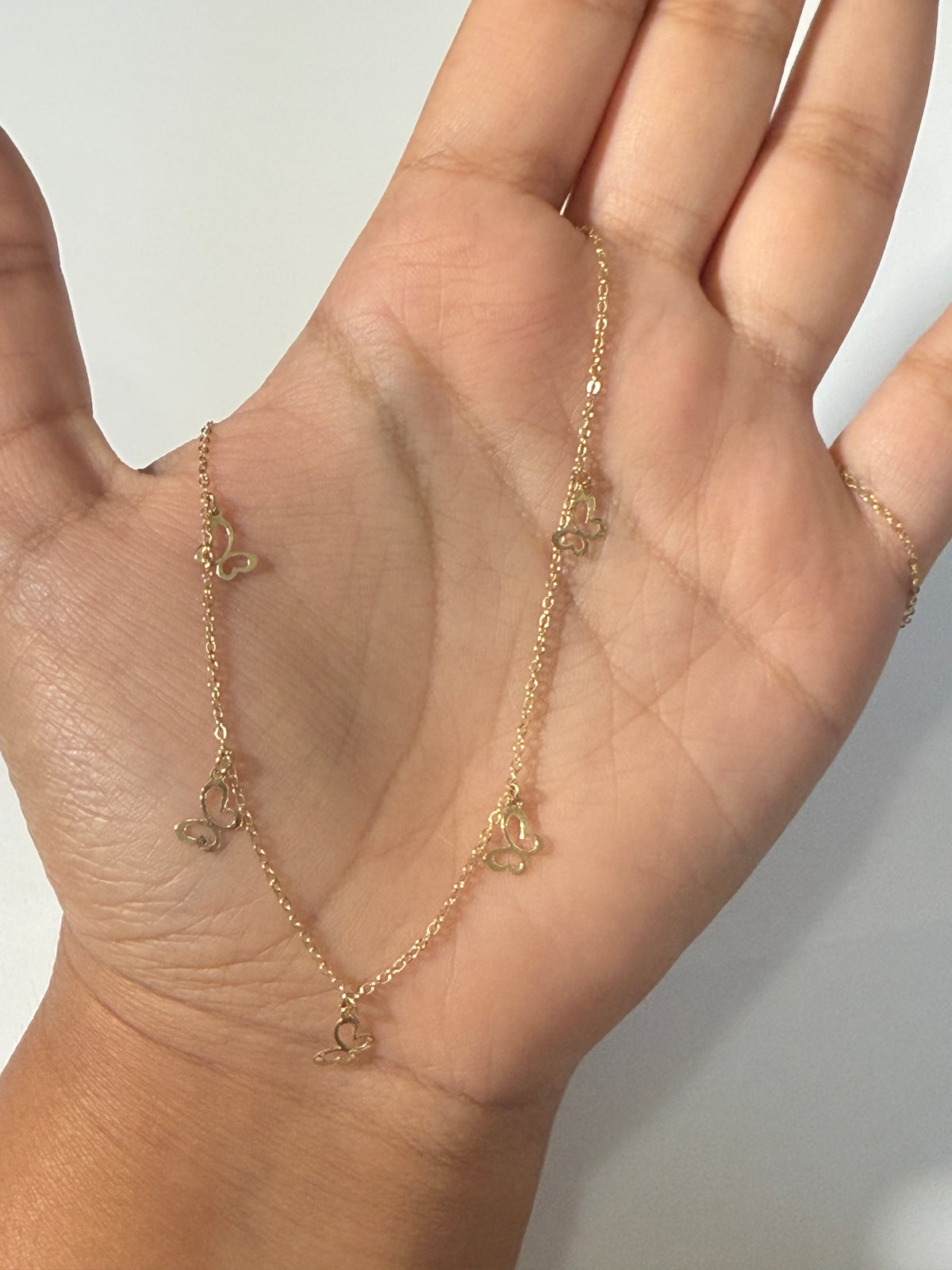18K Gold Butterfly Charm Necklace – 18”
