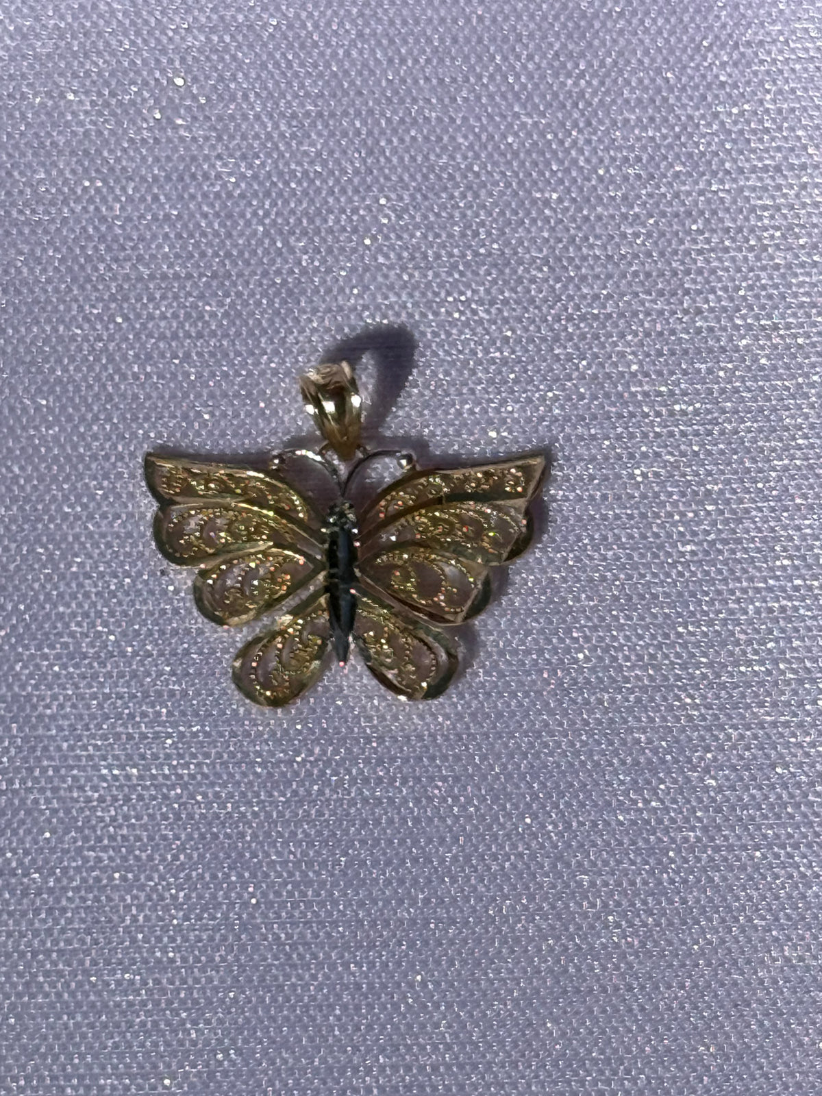 10K Gold Filigree Butterfly Pendant