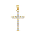10K Gold CZ Cross Pendant – Small