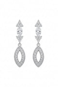 925 Sterling Silver Open Marquise Drop Earrings