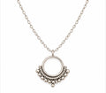 925 Sterling Silver Boho Beaded Circle Necklace – 18"