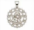 925 Sterling Silver Praying Angel Pendant – Round