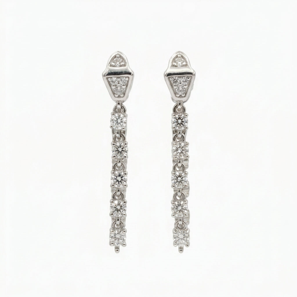 925 Sterling Silver Dangling Snake Earrings