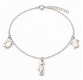 925 Sterling Silver Ocean Life Charm Anklet – Seahorse, Crab & Turtle