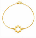 8K Yellow Gold Open Flower Bracelet – 7”
