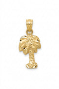 14K Gold Palm Tree Pendant – Small