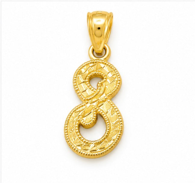 10K Gold Letter S Pendant