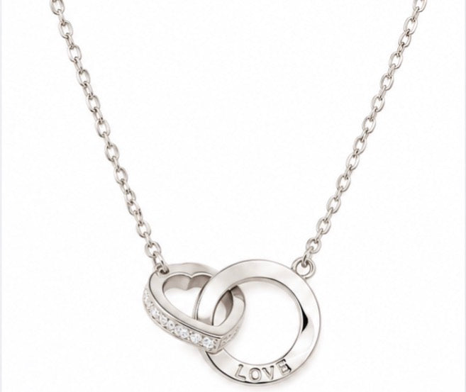925 Sterling Silver Te Amo Love Knot Necklace