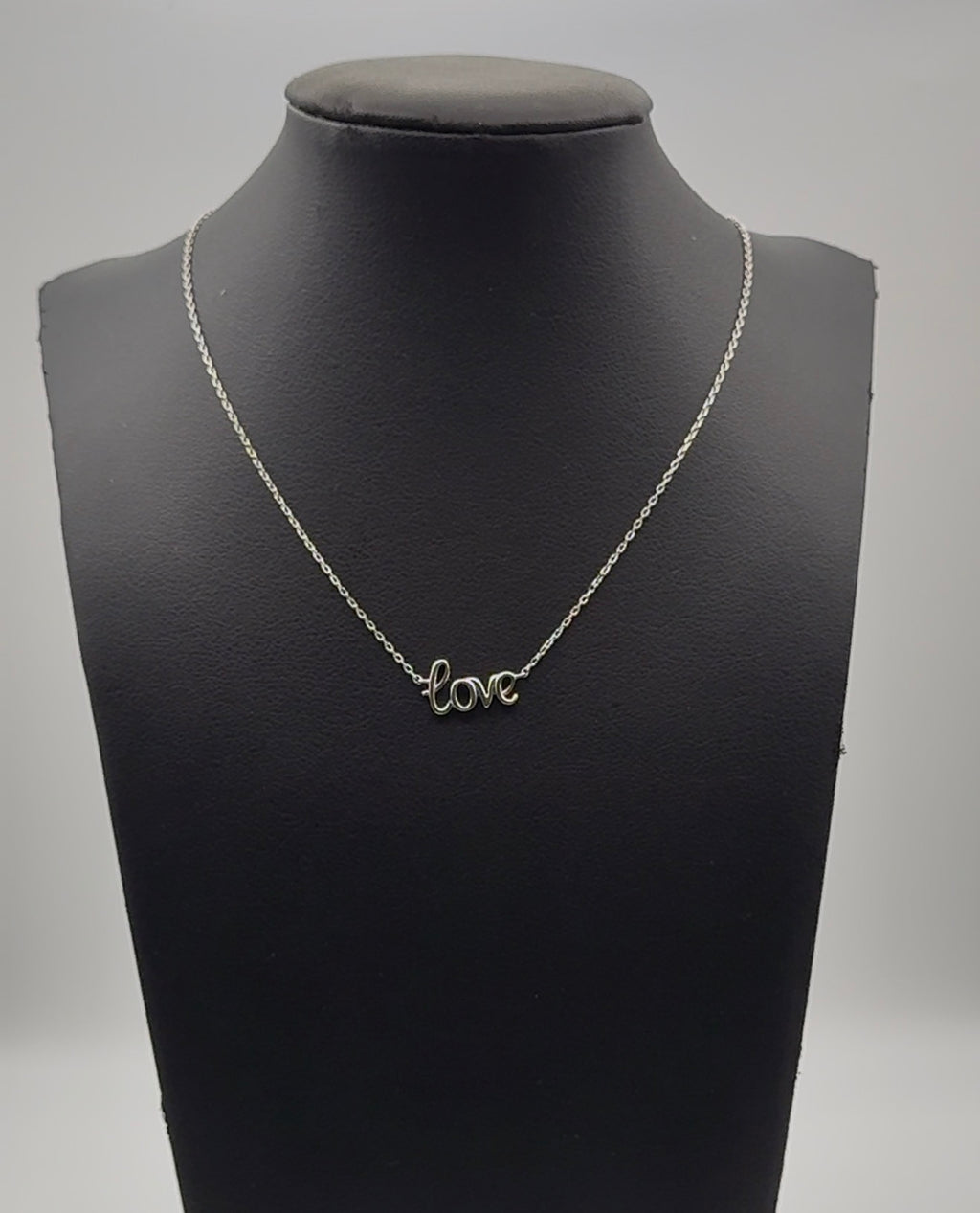 925 Sterling Silver “Love” Script Necklace – 18”