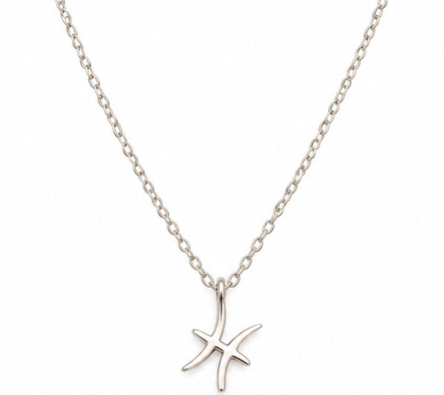 925 Sterling Silver Pisces Zodiac Necklace – 18"