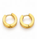 Gold Stainless Steel Classic Huggie Hoop Earrings