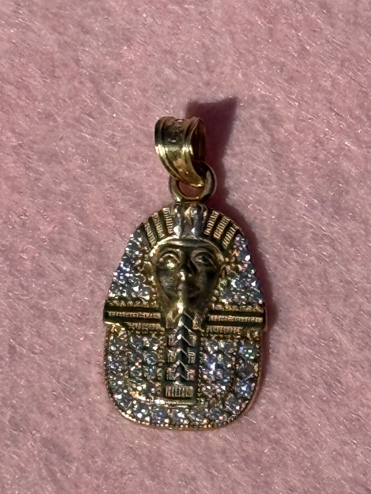10K Gold Egyptian Pharaoh Pendant – 1”