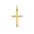 10K Gold Minimalist Tube Cross Pendant – 1”