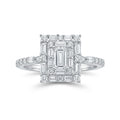 925 Sterling Silver Emerald-Cut Style CZ Ring – Size 10