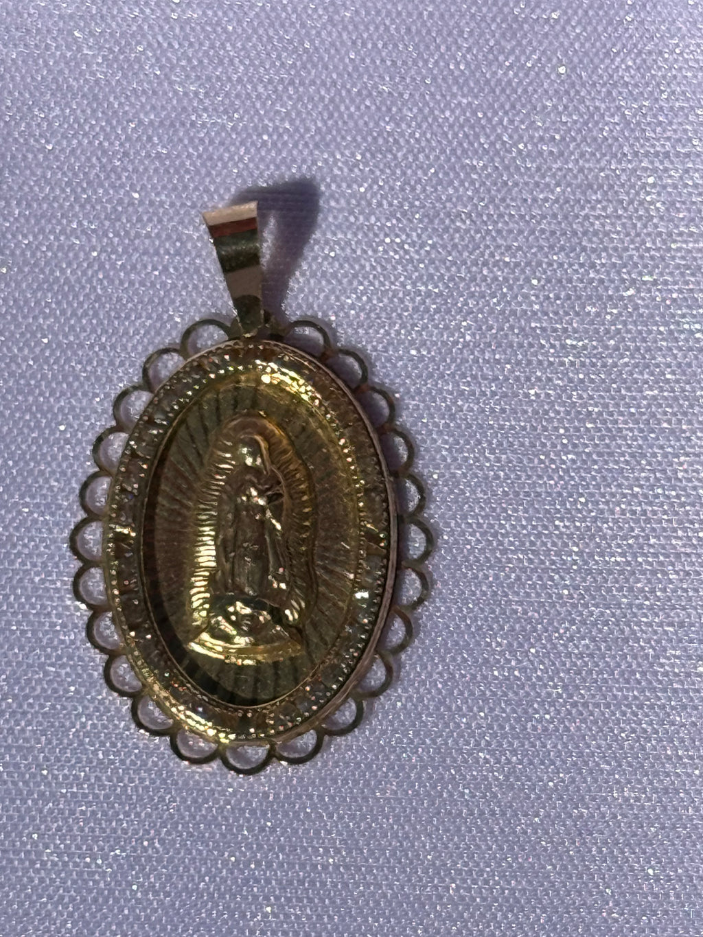 14K Gold Our Lady of Guadalupe Pendant - 1.5”