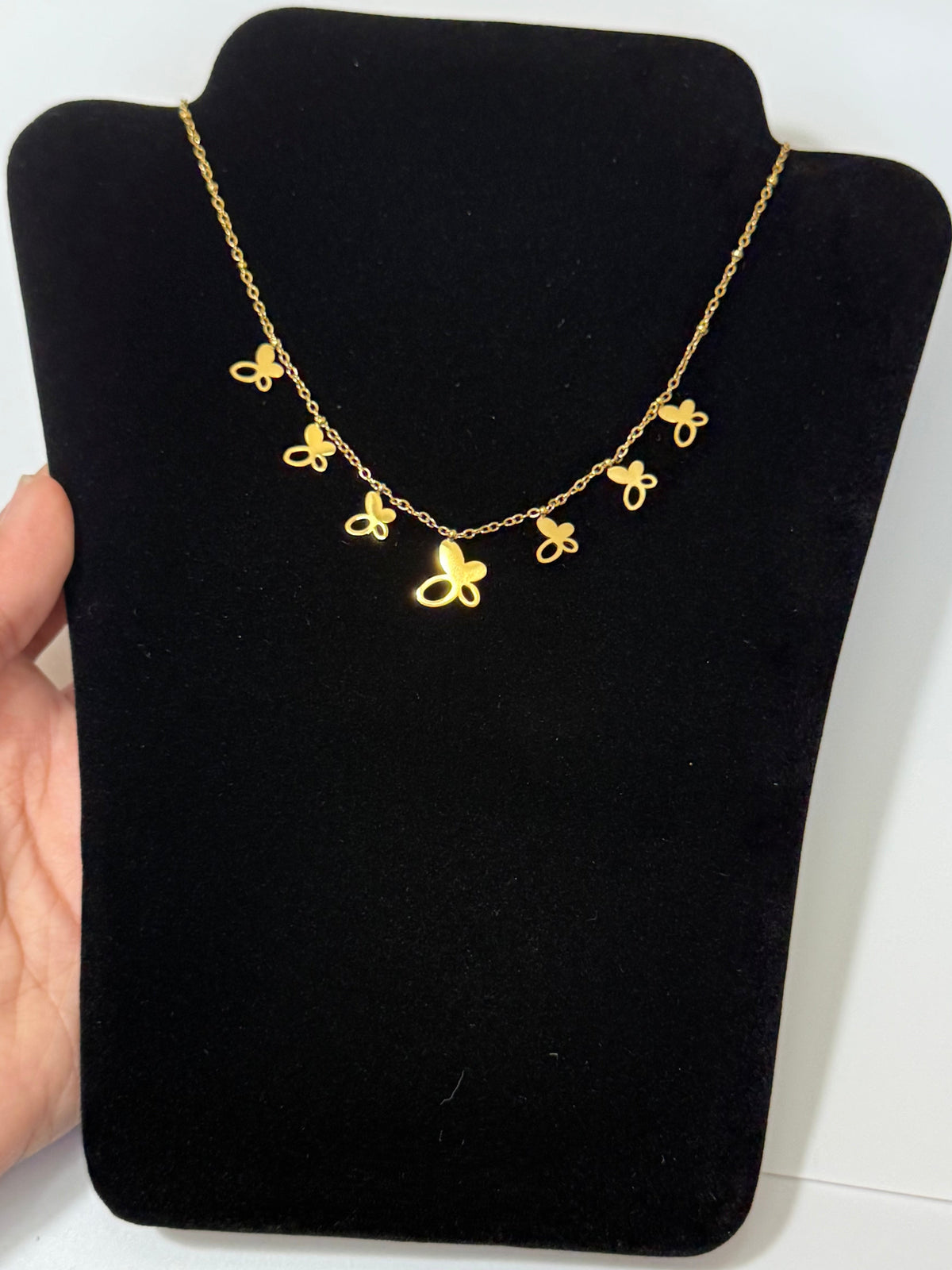 Stainless Steel Gold Butterfly Charm Necklace – 18”