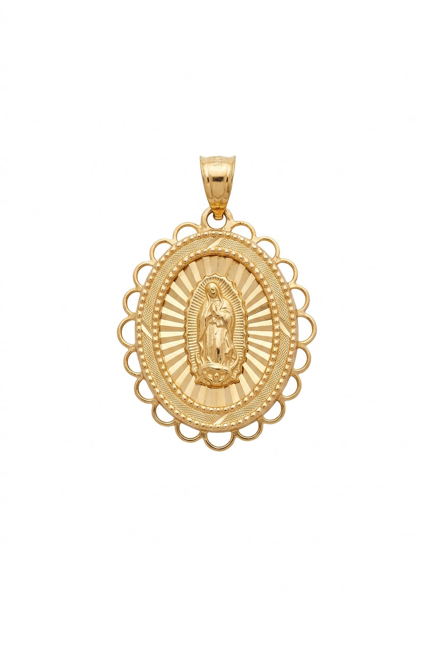 10K Gold Our Lady of Guadalupe Pendant – 1”