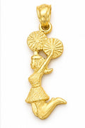 14K Gold Cheerleader Pendant