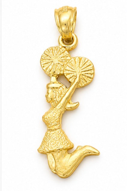 14K Gold Cheerleader Pendant