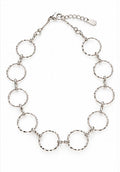 925 Sterling Silver Diamond-Cut Open Circle Link Bracelet – 8" Adjustable