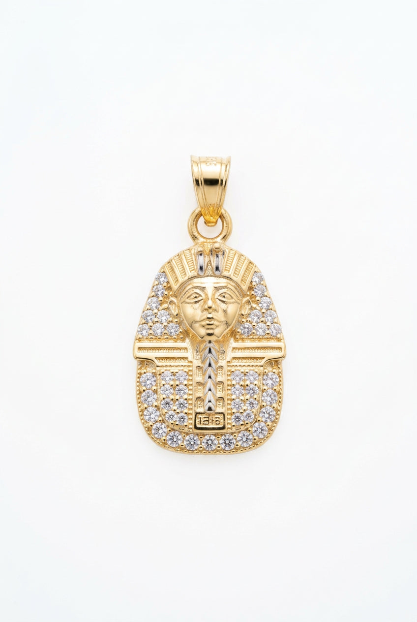 10K Gold Egyptian Pharaoh Pendant – 1”