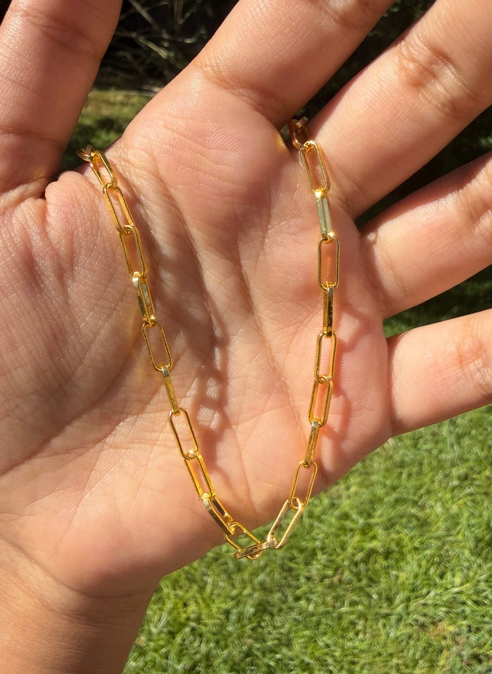 925 Sterling Silver Gold-Plated Paperclip Chain – Convertible Bracelet