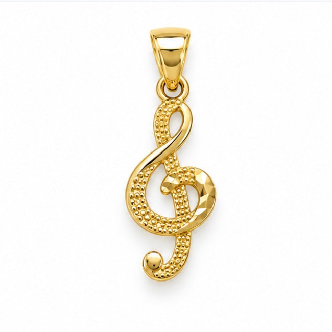 14K Gold Tiny Music Note Pendant