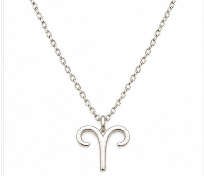 925 Sterling Silver Aries Zodiac Necklace – 18"