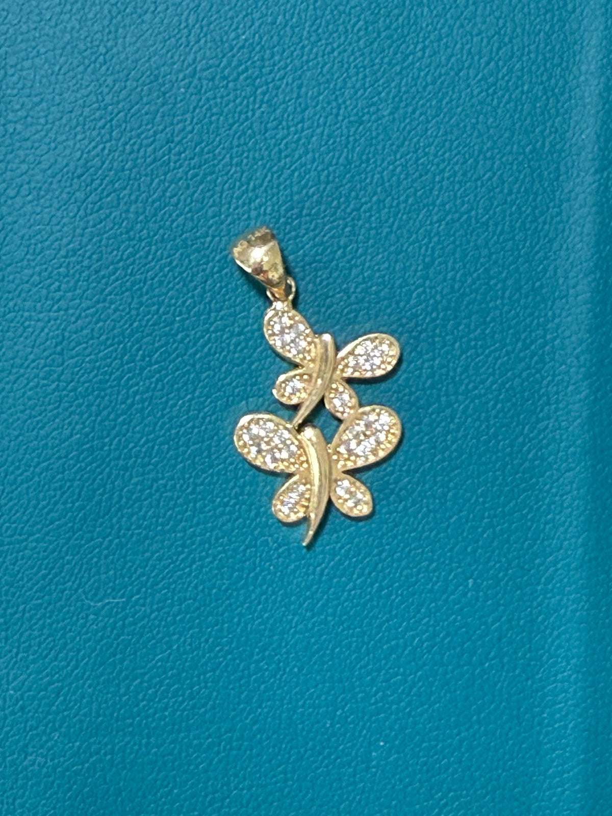 14K Gold Double Butterfly Pendant